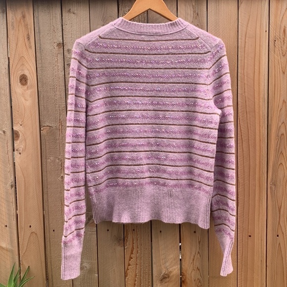 J. crew Sequin Striped Sweater in Supersoft Yarn in Lavender size M - Picture 6 of 12